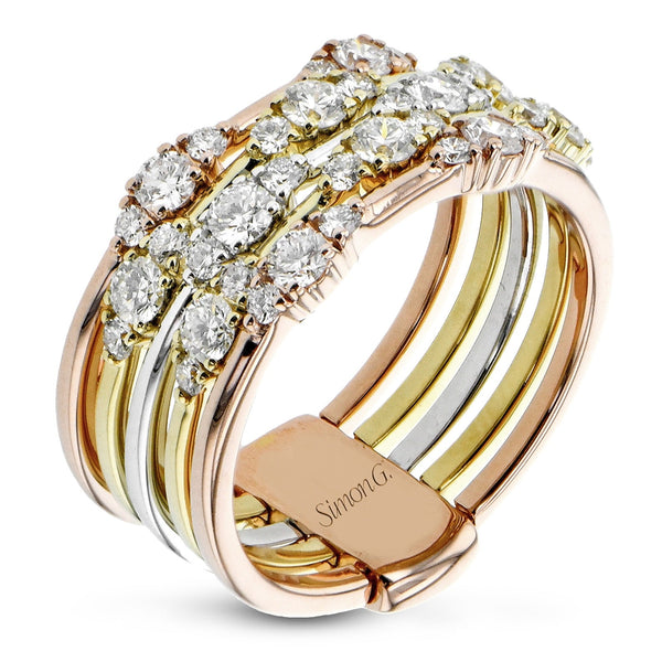 Right Hand Ring In 18k Gold With Diamonds - Simon G. Jewelry