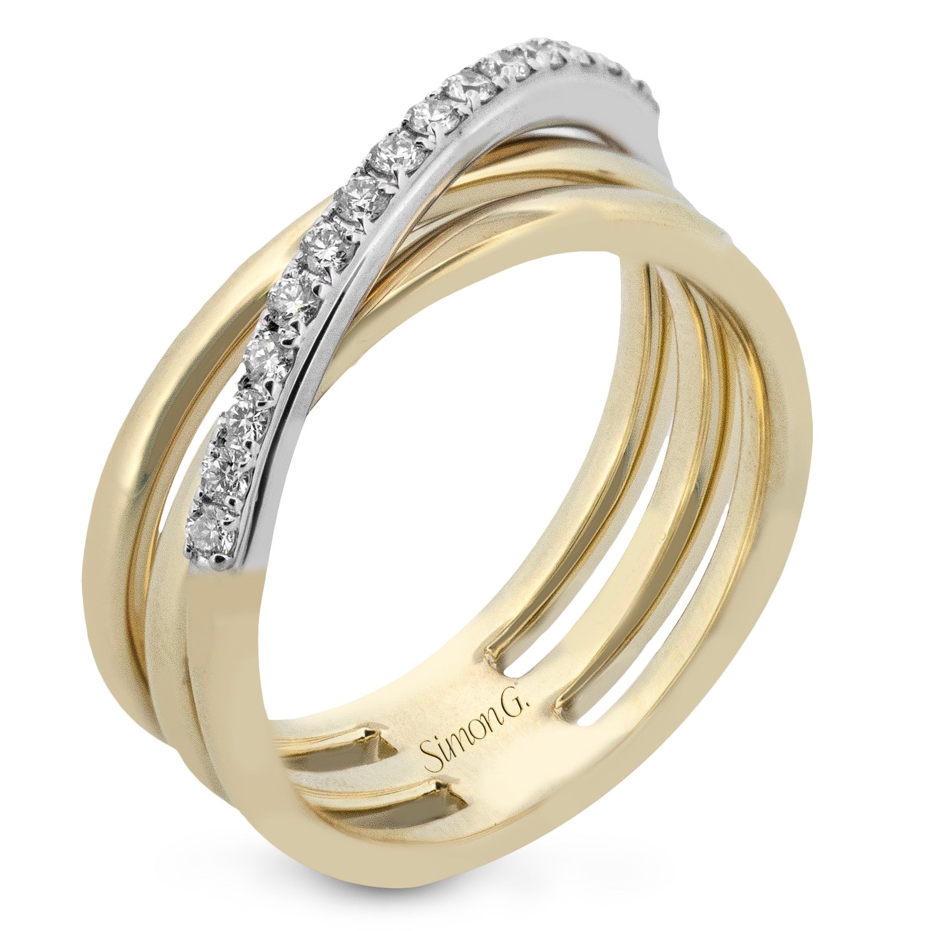 Right Hand Ring in 18k Gold with Diamonds - Simon G. Jewelry