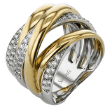 Right Hand Ring in 18k Gold with Diamonds - Simon G. Jewelry