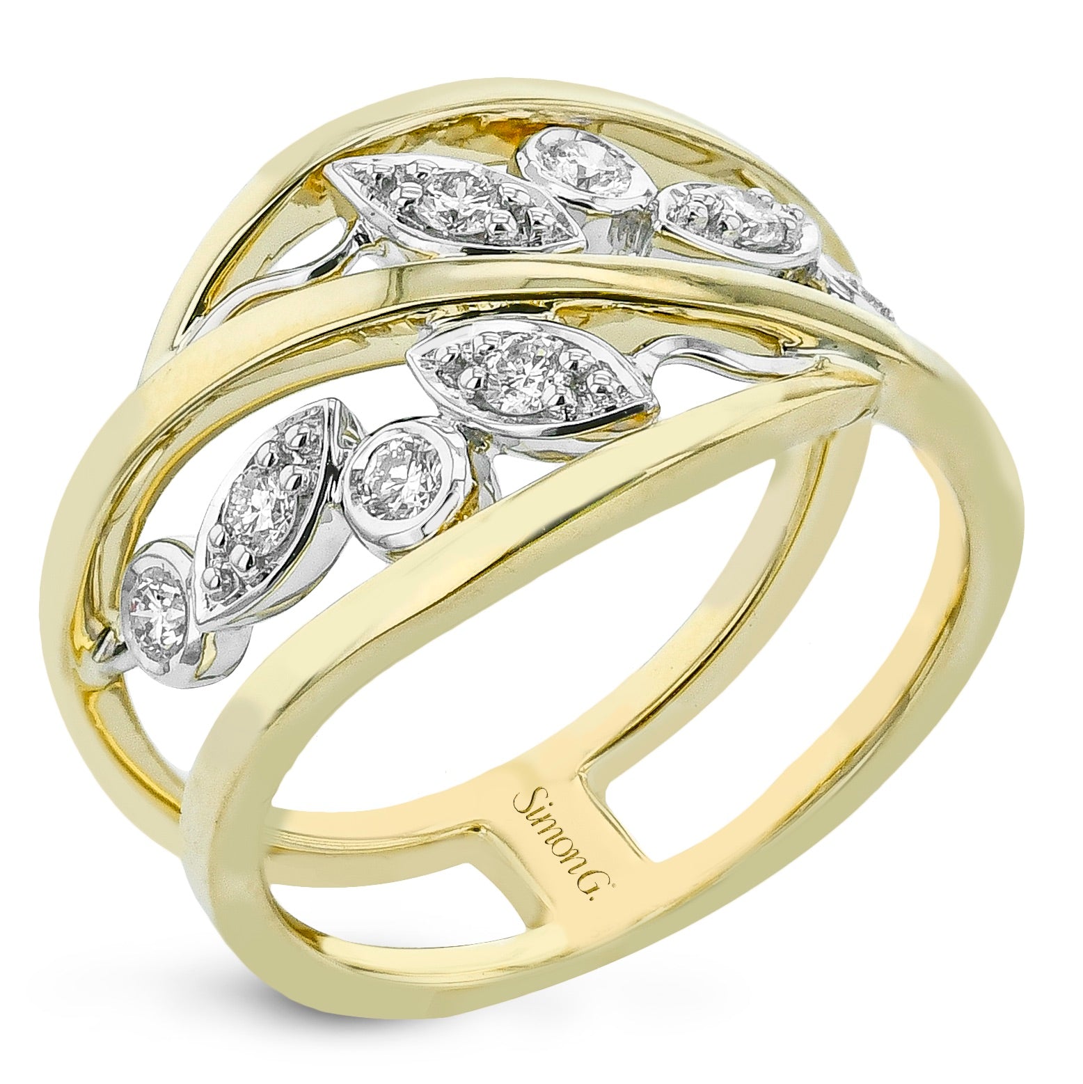 Right Hand Ring in 18k Gold with Diamonds - Simon G. Jewelry