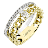 Right Hand Ring In 18k Gold With Diamonds - Simon G. Jewelry