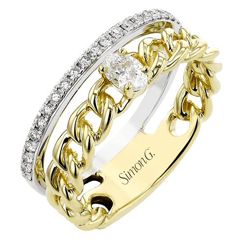 Right Hand Ring In 18k Gold With Diamonds - Simon G. Jewelry