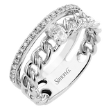 Right Hand Ring In 18k Gold With Diamonds - Simon G. Jewelry