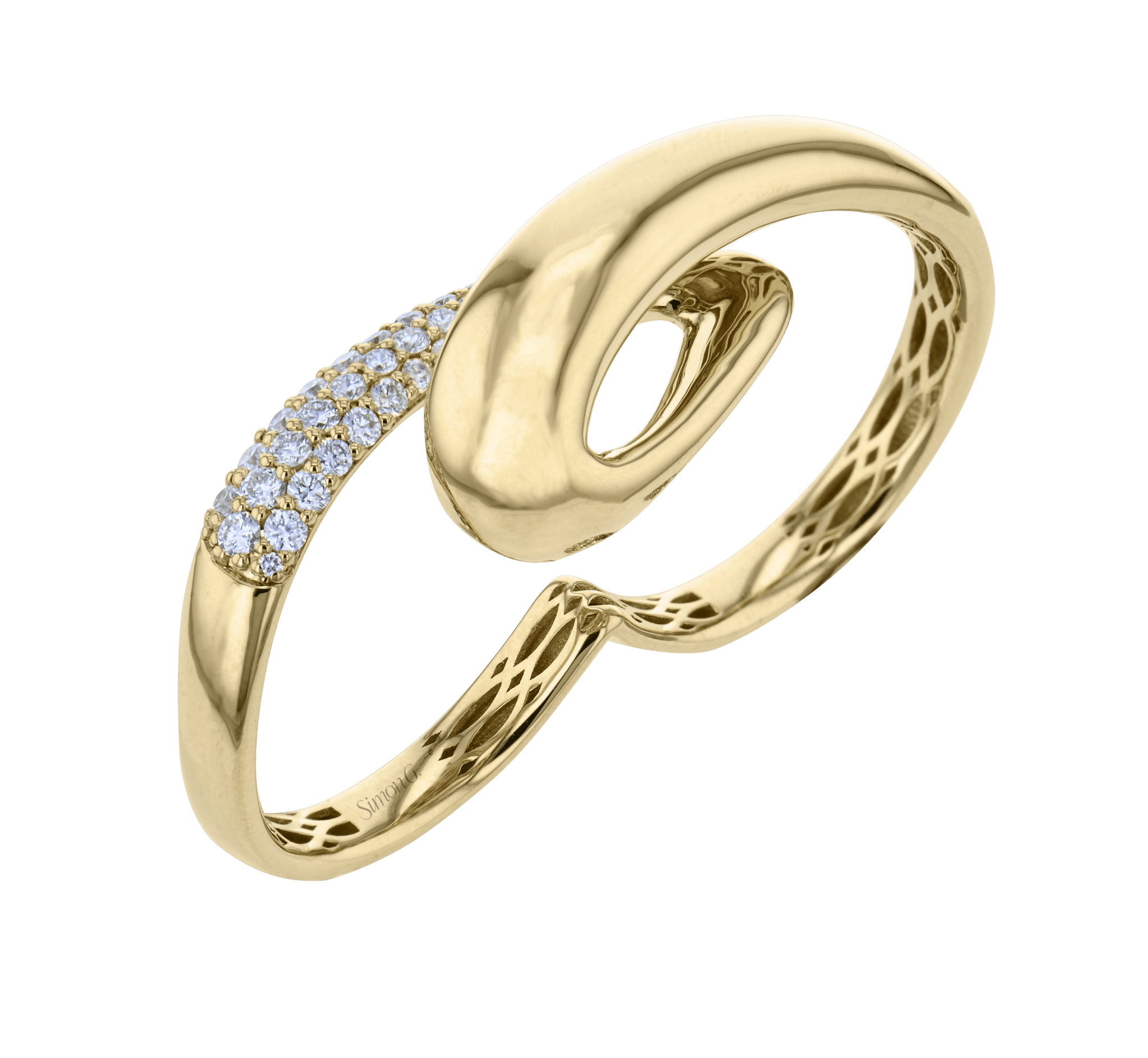Right Hand Ring in 18k Gold with Diamonds - Simon G. Jewelry
