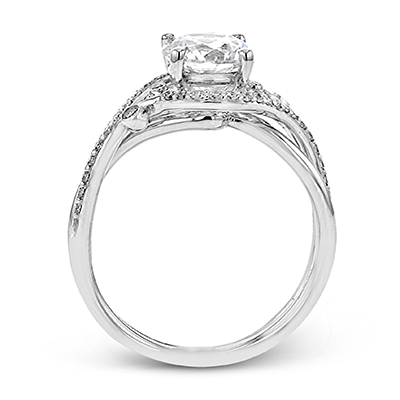 Round - Cut Criss - Cross Engagement Ring In 18k Gold With Diamonds - Simon G. Jewelry