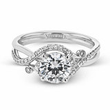 Round - Cut Criss - Cross Engagement Ring In 18k Gold With Diamonds - Simon G. Jewelry