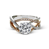 Round - Cut Criss - Cross Engagement Ring In 18k Gold With Diamonds - Simon G. Jewelry