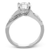 Round - Cut Criss - Cross Engagement Ring In 18k Gold With Diamonds - Simon G. Jewelry