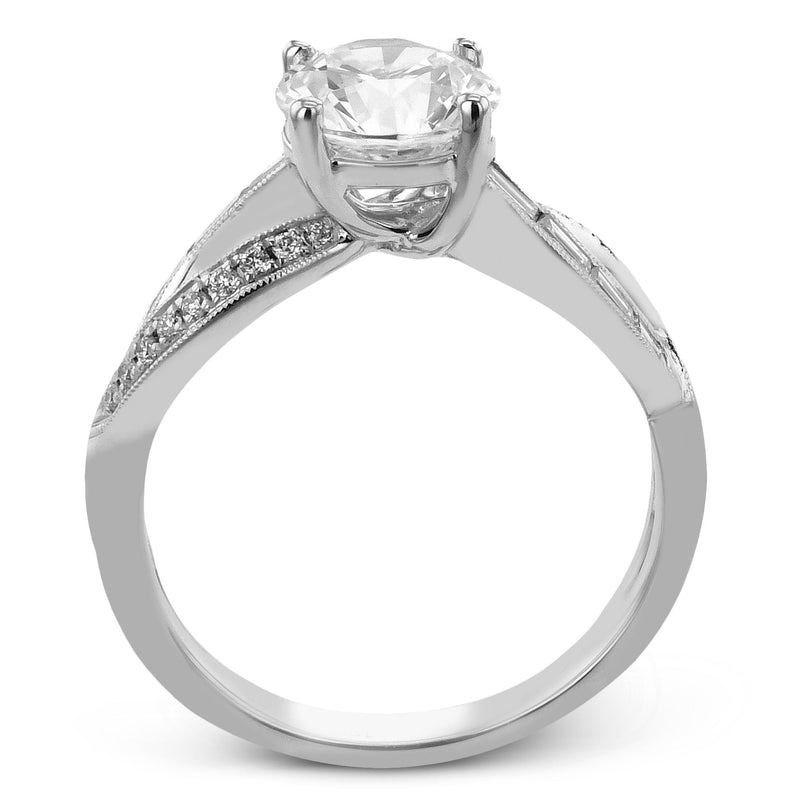 Round - Cut Criss - Cross Engagement Ring In 18k Gold With Diamonds - Simon G. Jewelry