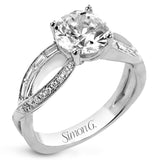 Round - Cut Criss - Cross Engagement Ring In 18k Gold With Diamonds - Simon G. Jewelry