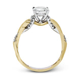 Round - Cut Criss - Cross Engagement Ring In 18k Gold With Diamonds - Simon G. Jewelry