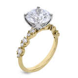 Round-cut Diamond Tulip Engagement Ring in 18k Gold - Simon G. Jewelry