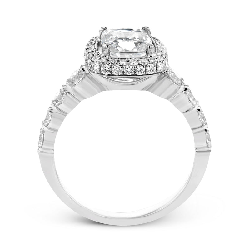 Round - Cut Double - Halo Engagement Ring In 18k Gold With Diamonds - Simon G. Jewelry