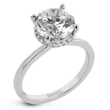 Round - Cut Double Hidden Halo Engagement Ring In 18k Gold With Diamonds - Simon G. Jewelry