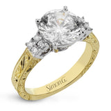 Round - cut Engagement Ring in 18k Gold with Diamonds - Simon G. Jewelry