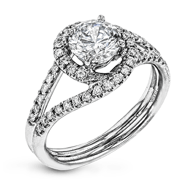 Round - cut Engagement Ring in 18k Gold with Diamonds - Simon G. Jewelry