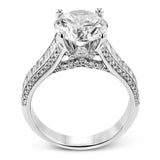 Round - cut Engagement Ring in 18k Gold with Diamonds (Custom Order) - Simon G. Jewelry