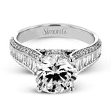 Round - cut Engagement Ring in 18k Gold with Diamonds (Custom Order) - Simon G. Jewelry