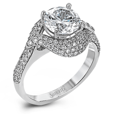 Round - cut Engagement Ring in 18k Gold with Diamonds - Simon G. Jewelry