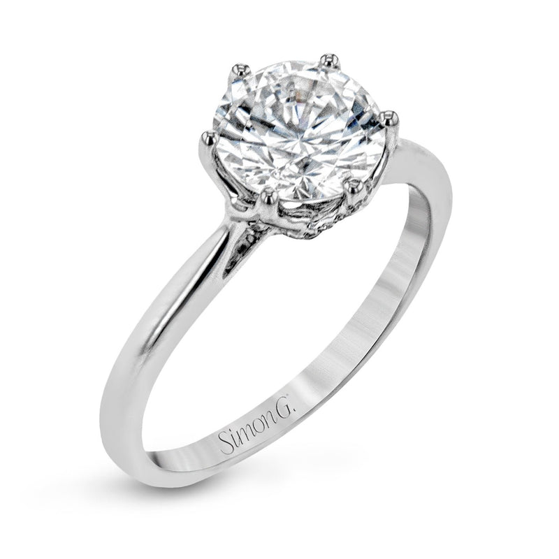 Round - Cut Engagement Ring In 18k Gold With Diamonds - Simon G. Jewelry