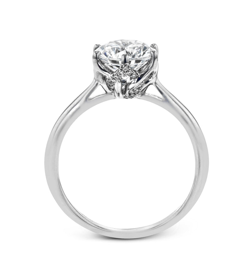 Round - Cut Engagement Ring In 18k Gold With Diamonds - Simon G. Jewelry