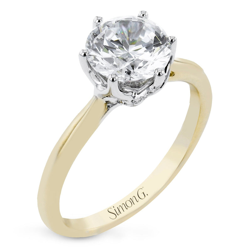 Round - Cut Engagement Ring In 18k Gold With Diamonds - Simon G. Jewelry