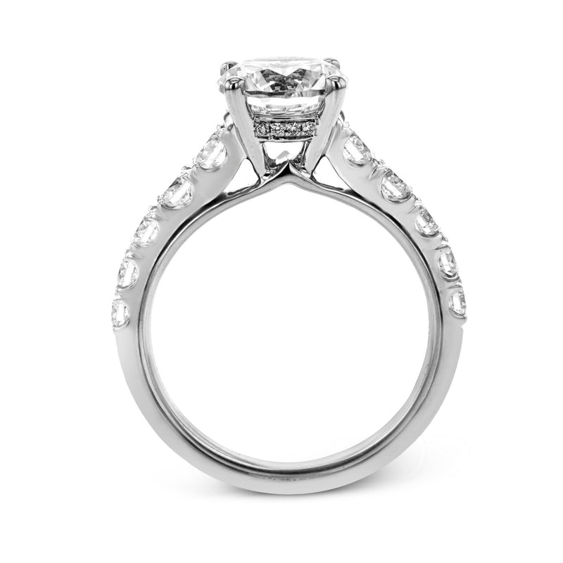 Round - Cut Engagement Ring In 18k Gold With Diamonds - Simon G. Jewelry