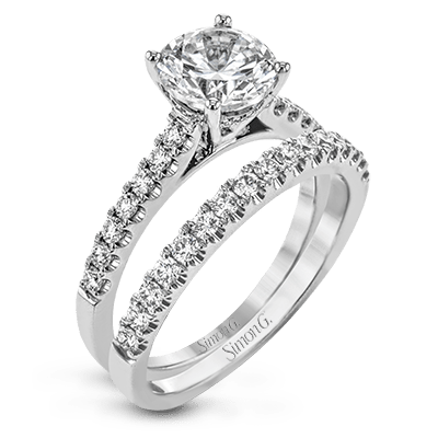 Round - cut Engagement Ring in 18k Gold with Diamonds - Simon G. Jewelry