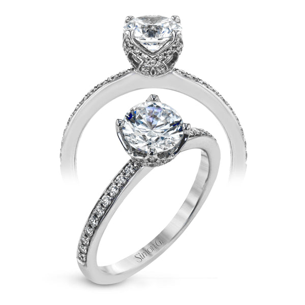 Round - cut Engagement Ring in 18k Gold with Diamonds - Simon G. Jewelry