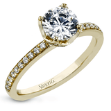 Round - cut Engagement Ring in 18k Gold with Diamonds - Simon G. Jewelry