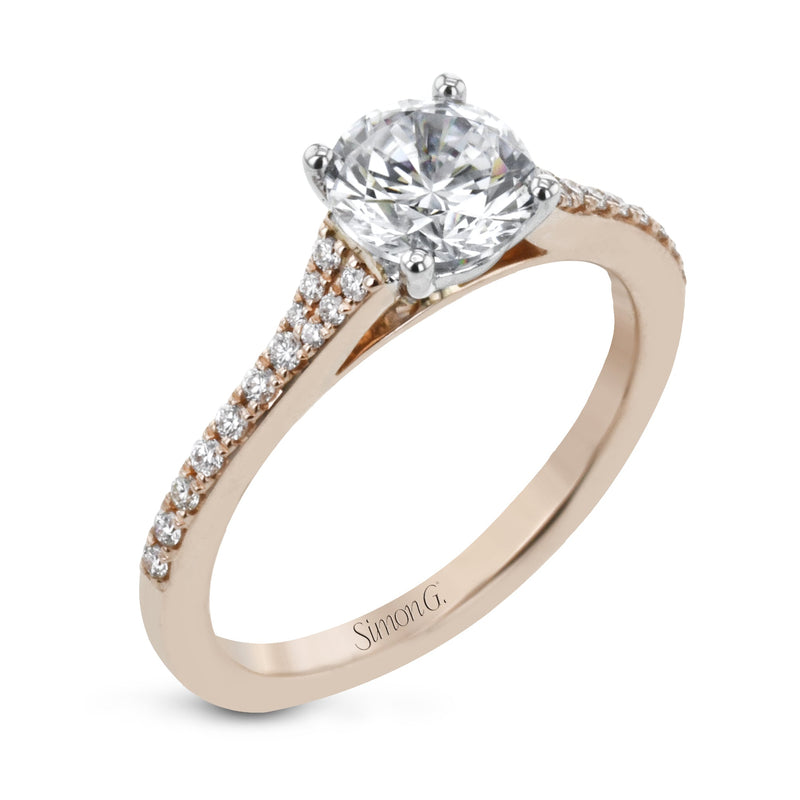 Round-Cut Engagement Ring in 18K Gold with Diamonds Yellow Gold Round-Cut Engagement Ring in 18K Gold with Diamonds Yellow Gold