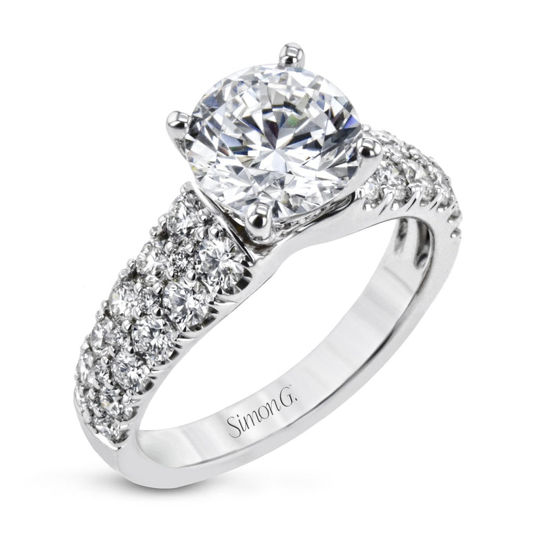 Round - Cut Engagement Ring In 18k Gold With Diamonds - Simon G. Jewelry