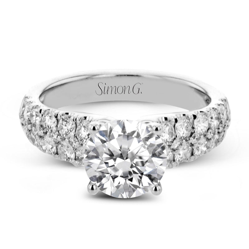 Round - Cut Engagement Ring In 18k Gold With Diamonds - Simon G. Jewelry