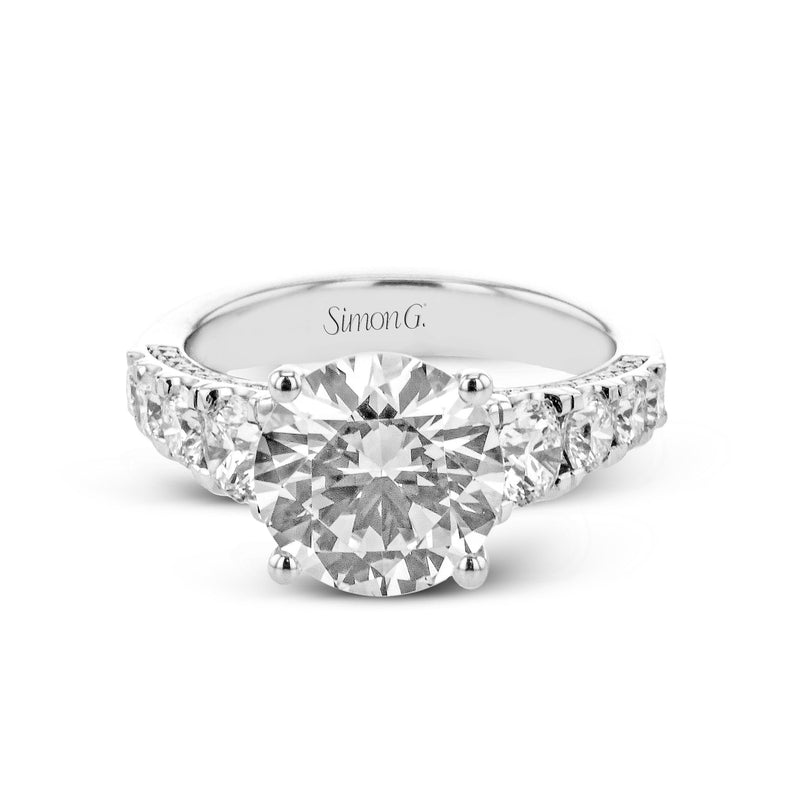 Round - Cut Engagement Ring In 18k Gold With Diamonds - Simon G. Jewelry