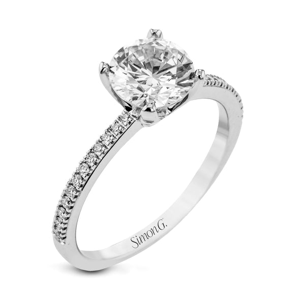 Round - cut Engagement Ring in 18k Gold with Diamonds - Simon G. Jewelry