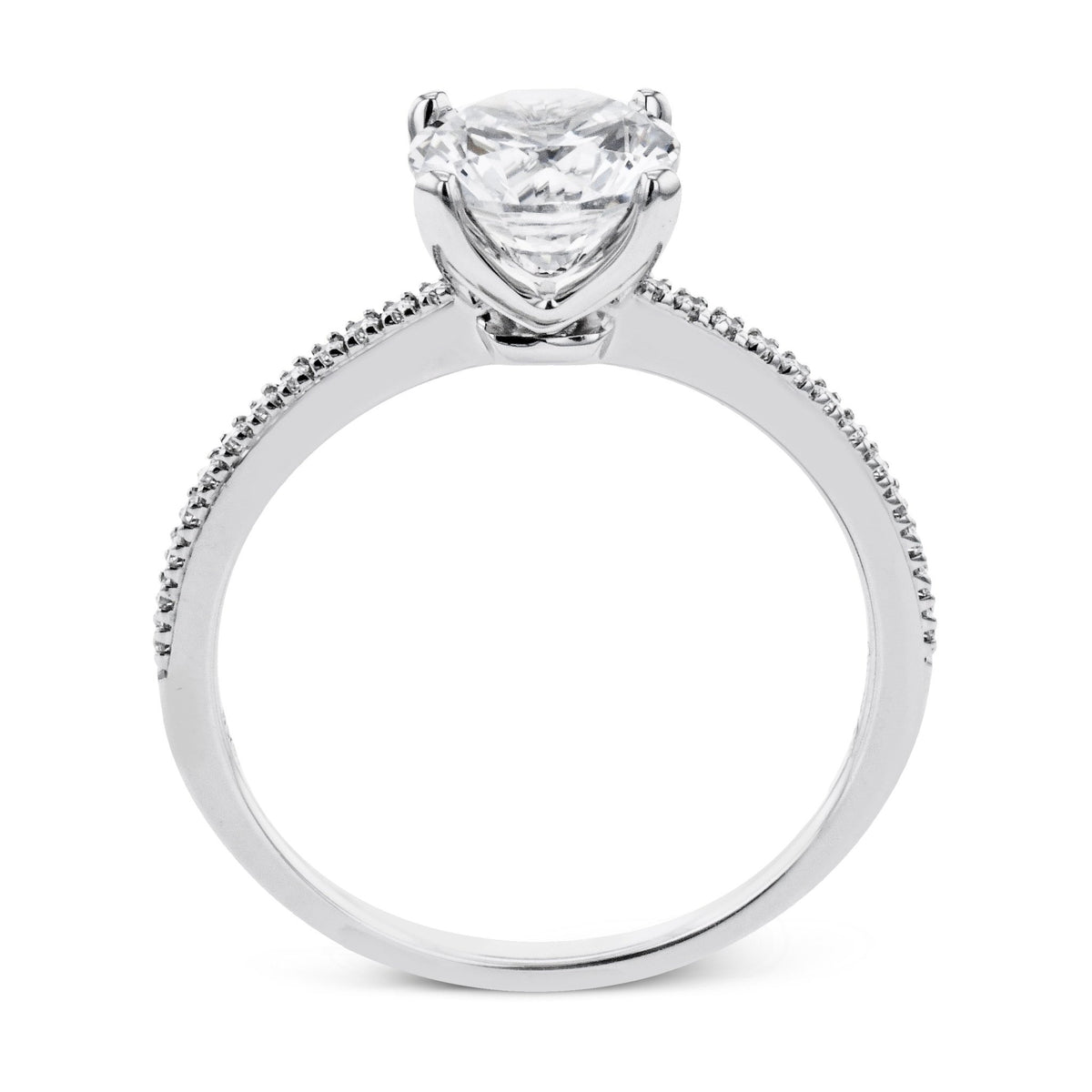 Round - cut Engagement Ring in 18k Gold with Diamonds - Simon G. Jewelry