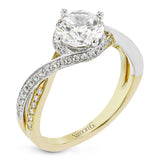 Round - cut Engagement Ring in 18k Gold with Diamonds - Simon G. Jewelry