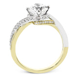 Round - cut Engagement Ring in 18k Gold with Diamonds - Simon G. Jewelry