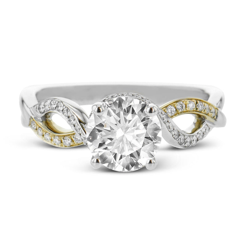 Round - cut Engagement Ring in 18k Gold with Diamonds - Simon G. Jewelry