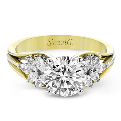 Round - cut Engagement Ring in 18k Gold with Diamonds - Simon G. Jewelry