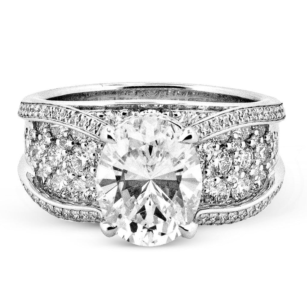 Oval-Cut Engagement Ring In 18k Gold With Diamonds – Simon G. Jewelry