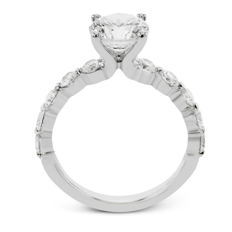 Round - Cut Engagement Ring In 18k Gold With Diamonds - Simon G. Jewelry