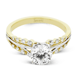 Round - cut Engagement Ring in 18k Gold with Diamonds - Simon G. Jewelry