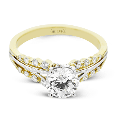 Round - cut Engagement Ring in 18k Gold with Diamonds - Simon G. Jewelry