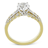 Round - cut Engagement Ring in 18k Gold with Diamonds - Simon G. Jewelry