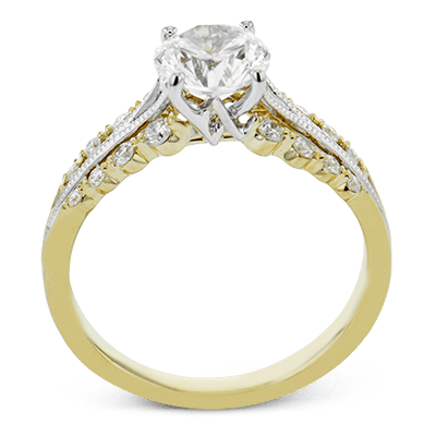 Round - cut Engagement Ring in 18k Gold with Diamonds - Simon G. Jewelry