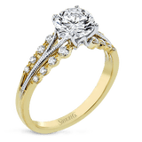 Round - cut Engagement Ring in 18k Gold with Diamonds - Simon G. Jewelry