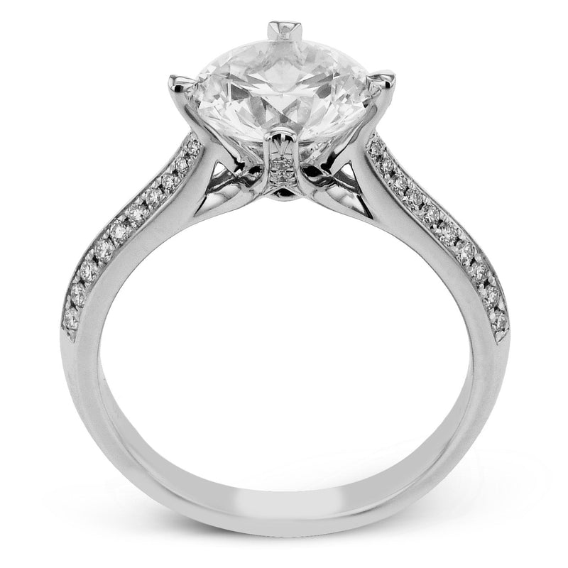 Round - Cut Engagement Ring In 18k Gold With Diamonds - Simon G. Jewelry