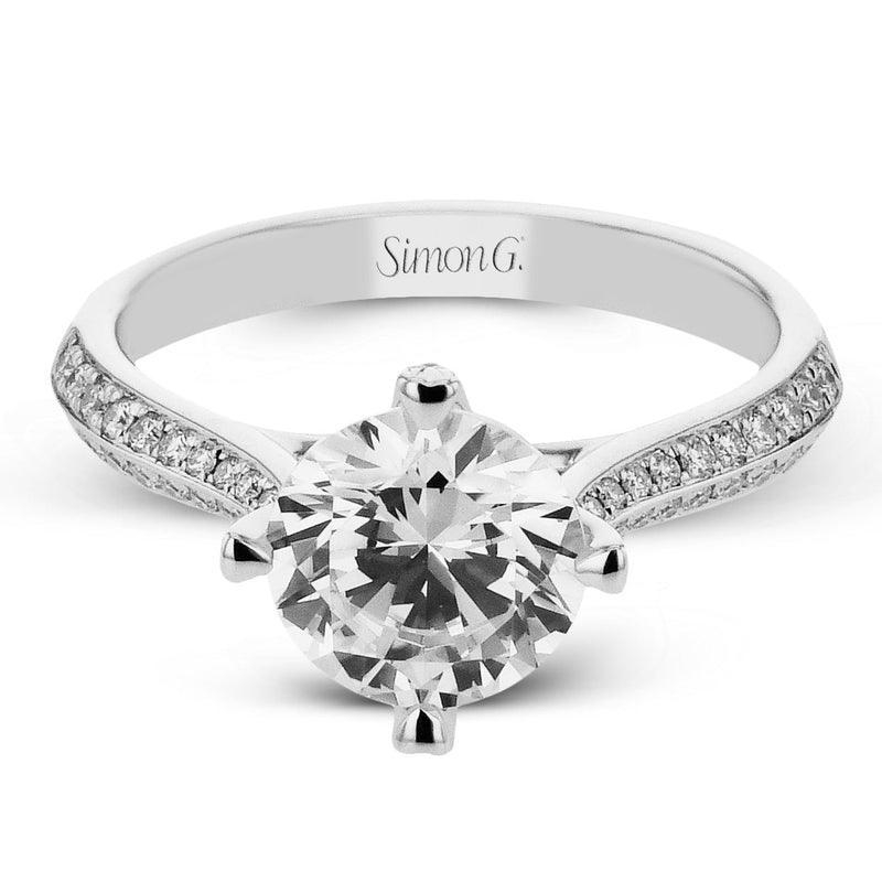 Round - Cut Engagement Ring In 18k Gold With Diamonds - Simon G. Jewelry