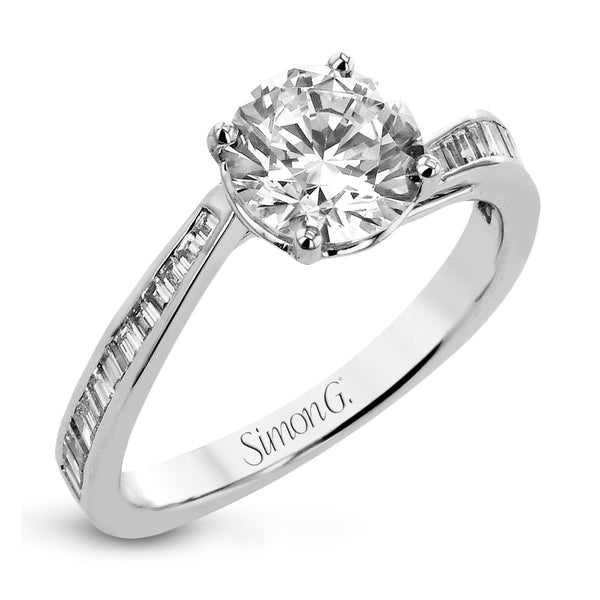 Round - Cut Engagement Ring In 18k Gold With Diamonds - Simon G. Jewelry